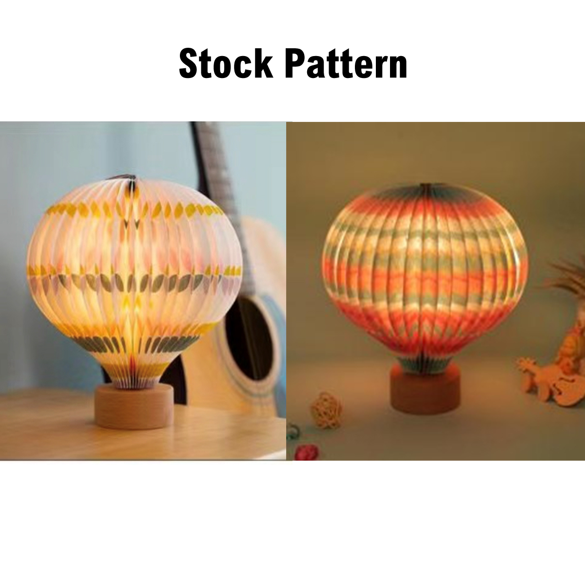 360 Degree Foldable Hot Air Balloon Paper Lamp with Built In 1200mAh Rechargeable Battery 10