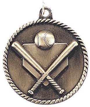 Baseball High Relief Medal, 2" 2