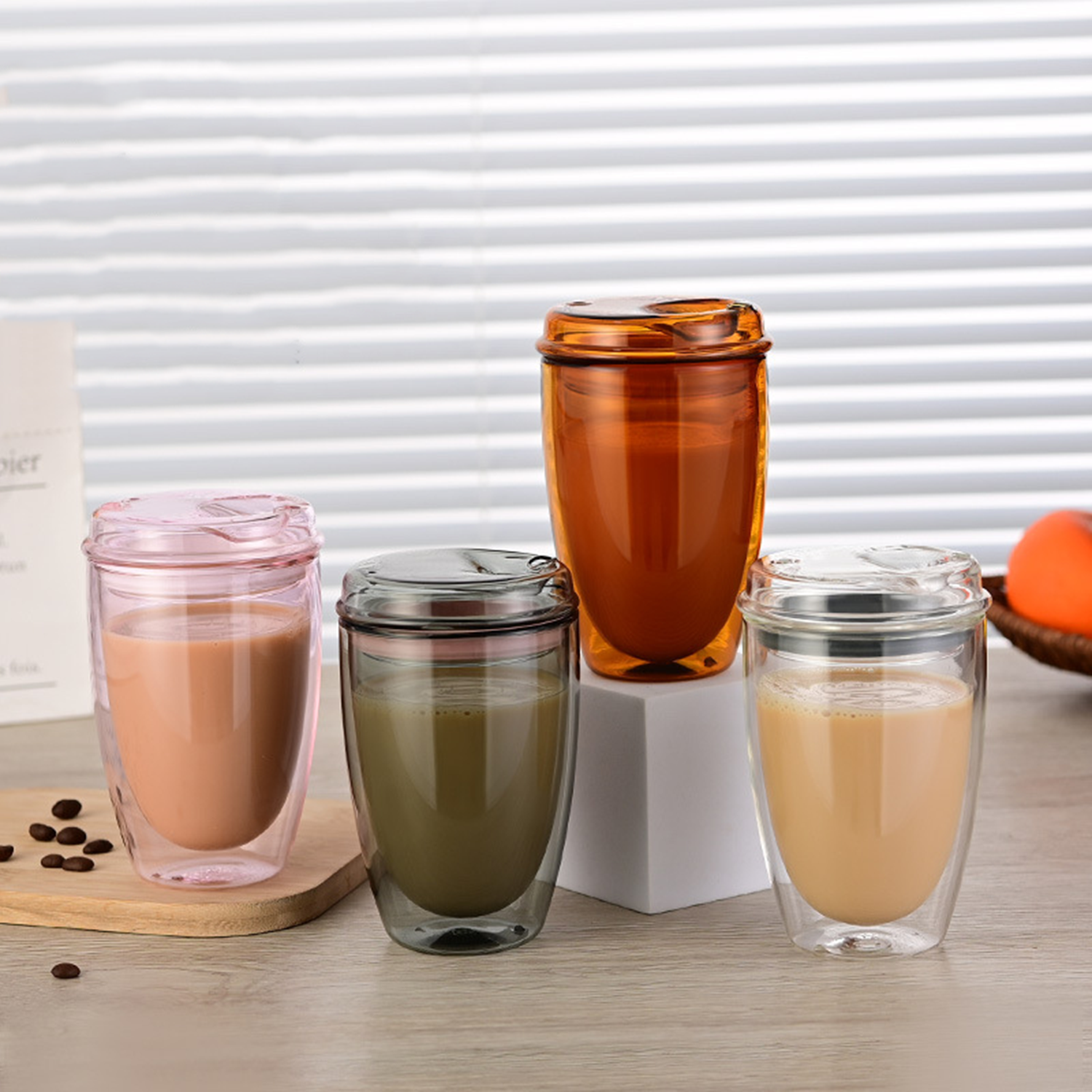 13Oz Double Wall Coffee Glass Cup 2