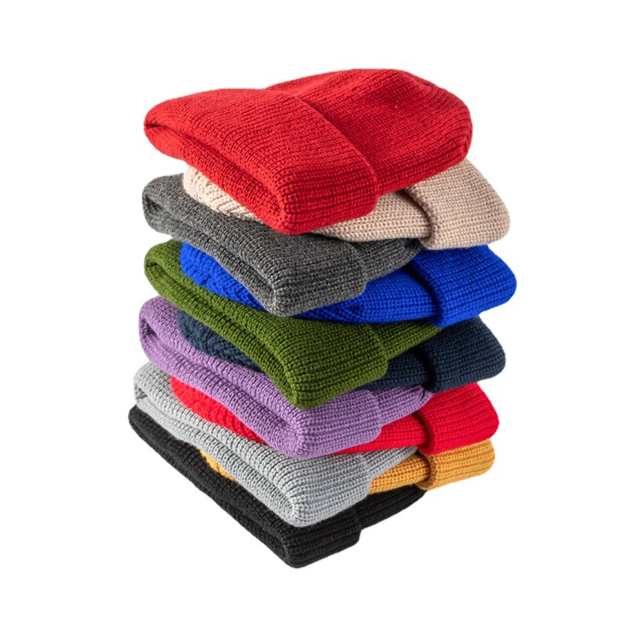 Short Acrylic Knitted Beanie 2