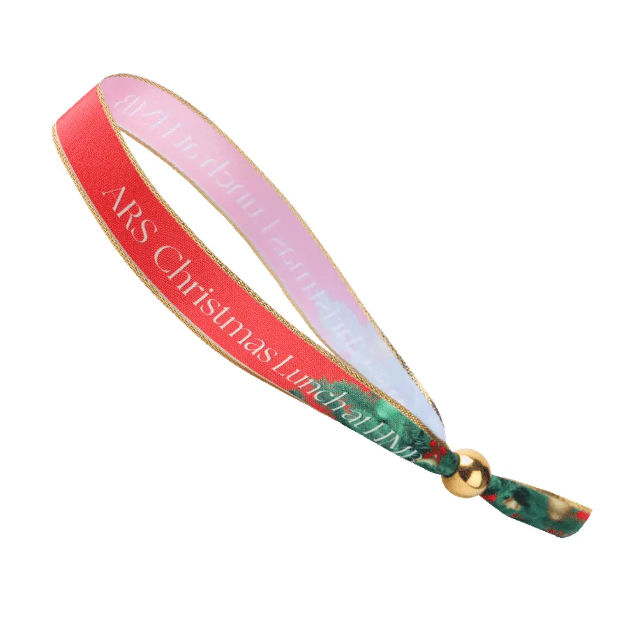 Full Color Metallic Edge Satin Cloth Wristbands 4
