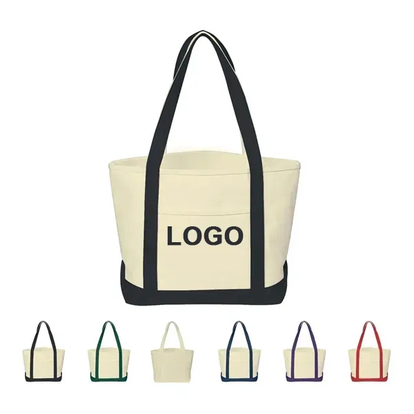 Canvas Tote Bag Bulk with Outer Pocket, custom tote bag with logo imprint 5
