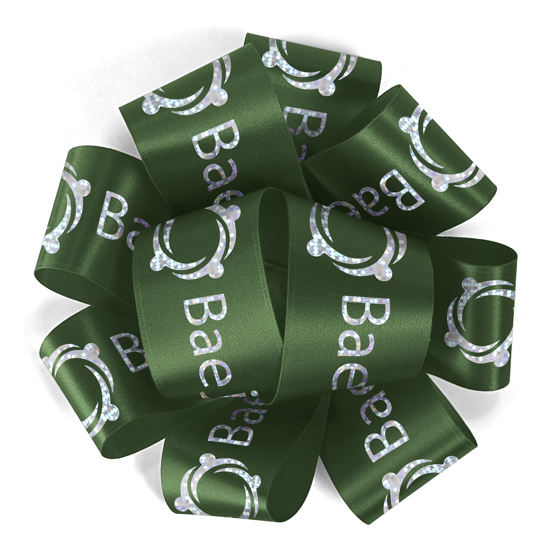 1 1/2" Badge Satin Bow - Foil Print 20