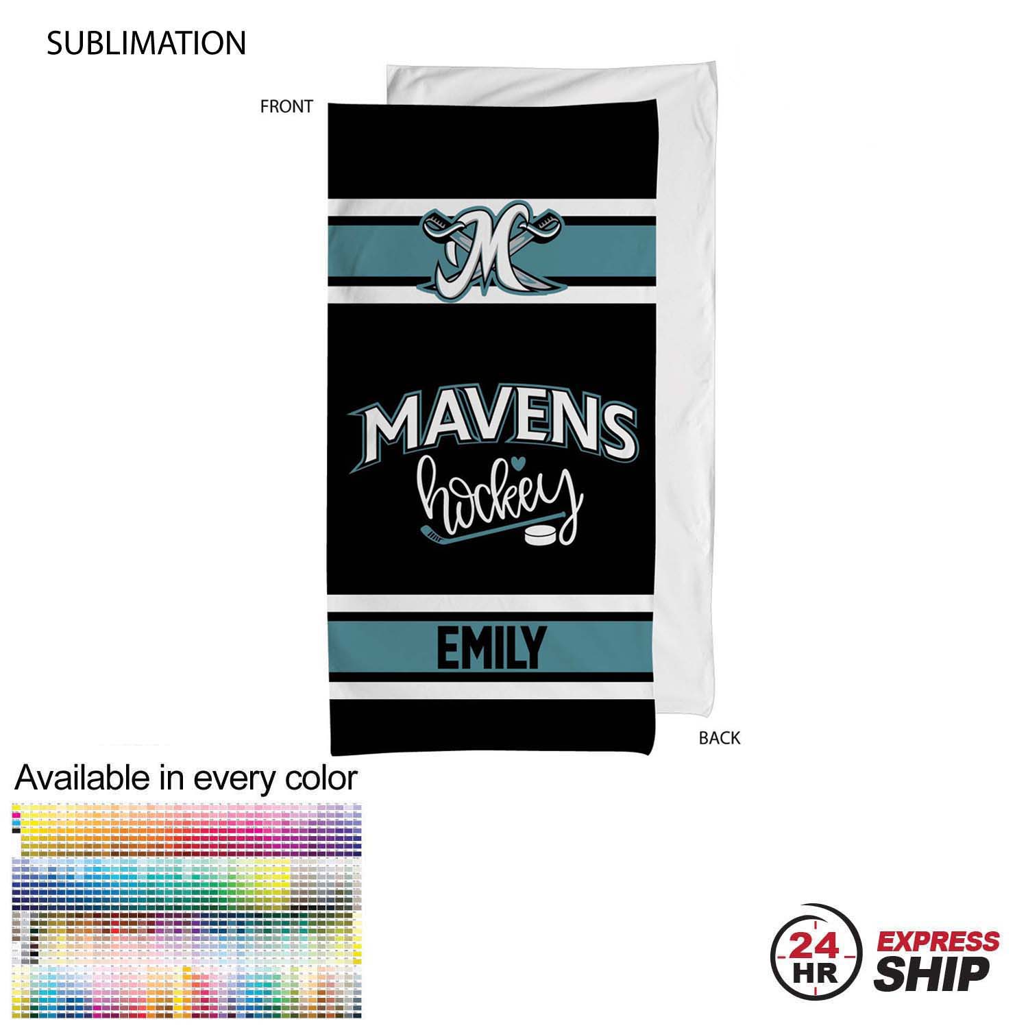24 Hr Express Ship - Team Towel in Plush and Soft Velour Terry Cotton Blend, 30x60 5