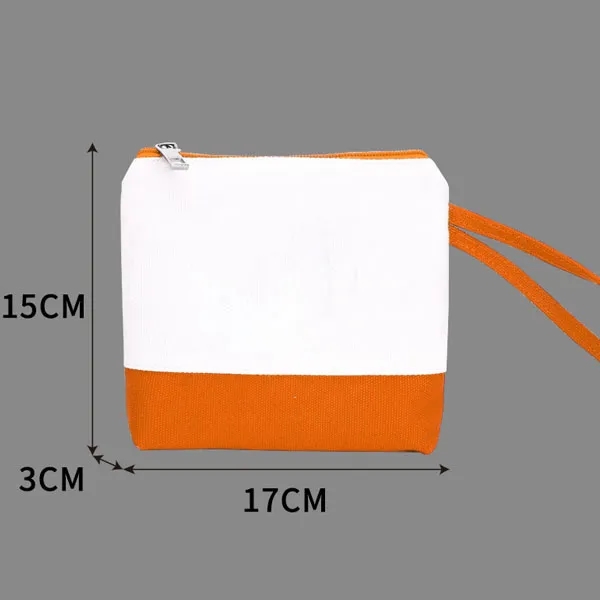 Zippered Canvas Coin Pouch with Wrist Strap 5