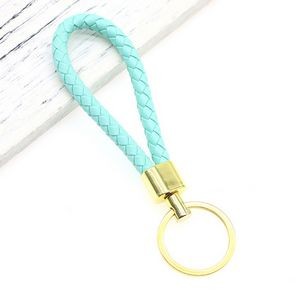 Stylish Weaved PU Leather Keychain with Metal Buckle 26
