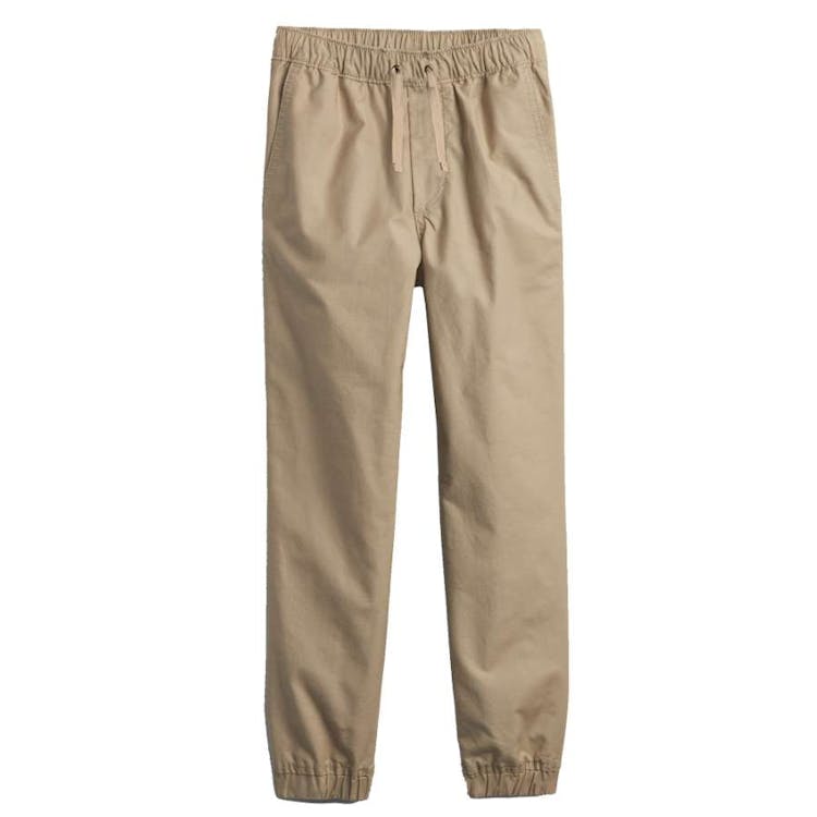 Boys' Slim Fit Twill Joggers - Khaki 4-7 2