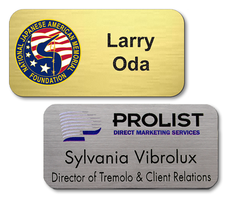 The Olympic UV Printed and engraved name badge on 2-ply plastic 1.5"x3" 9