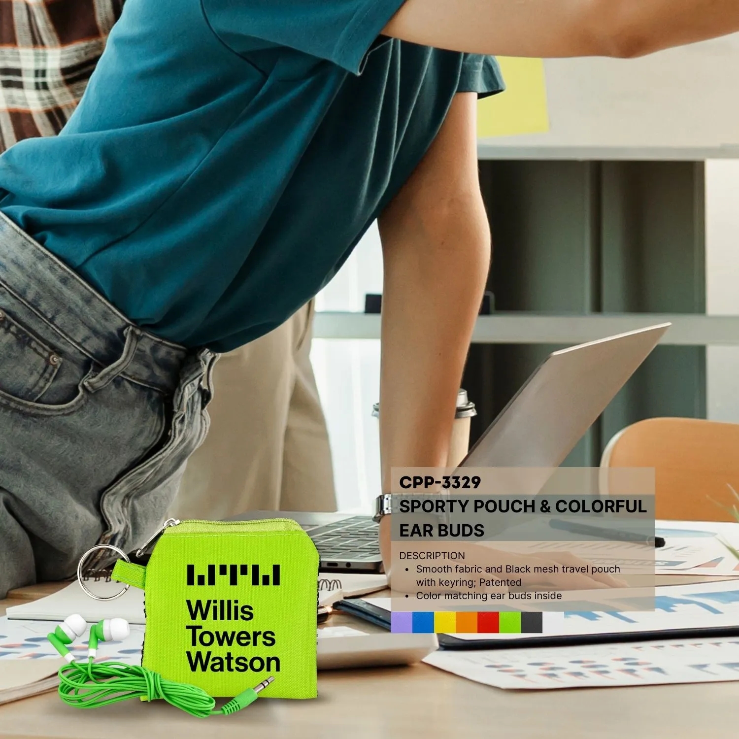 SPORTY POUCH & COLORFUL EAR BUDS 1