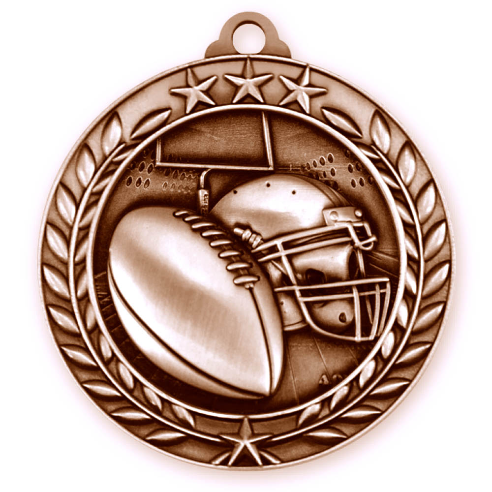 Football Wreath Award Medallion (2-3/4") 2
