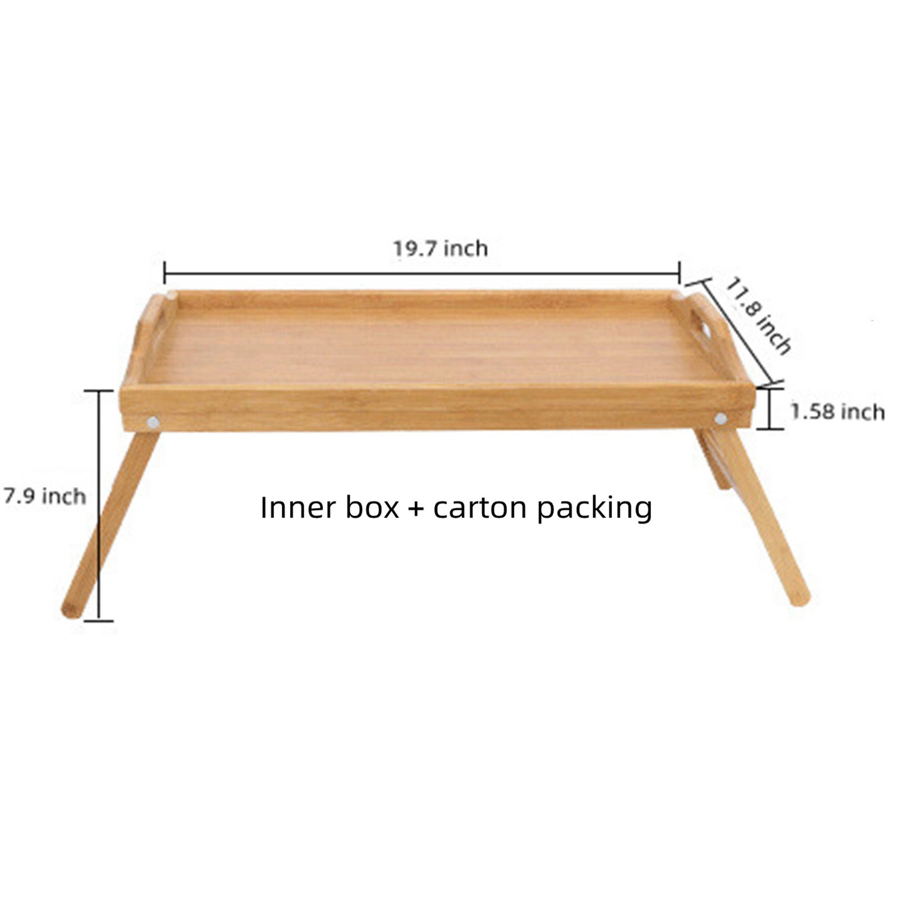 Collapsible Bamboo Bed Tray 3
