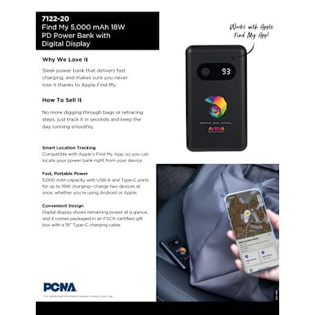 Find My 5000 mAh 18W PD Power Bank/Digital Display 19