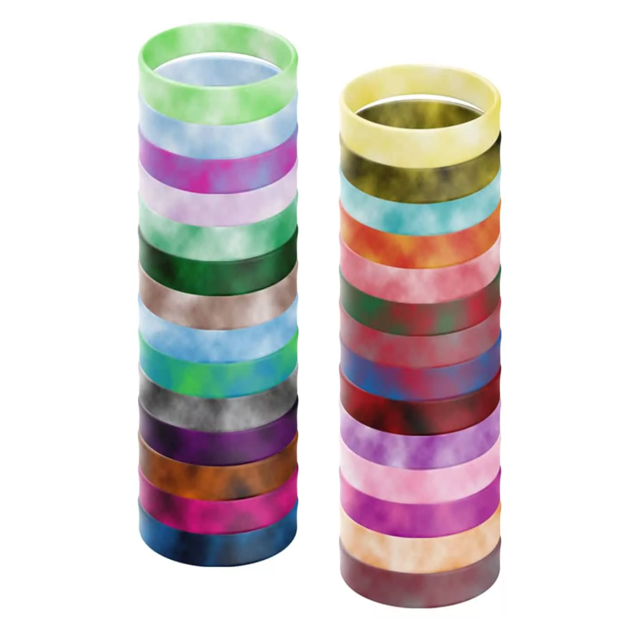 Tie Dye Silicone Wristband - 3/4" band