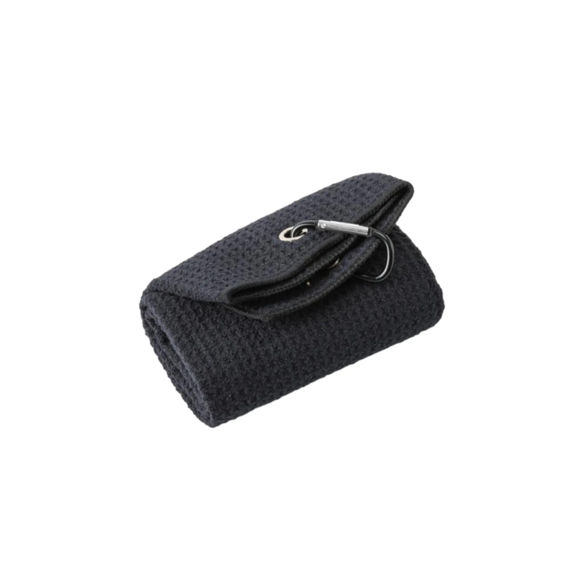 MOQ 100 Microfiber Waffle Golf Towel With Carabiner 3