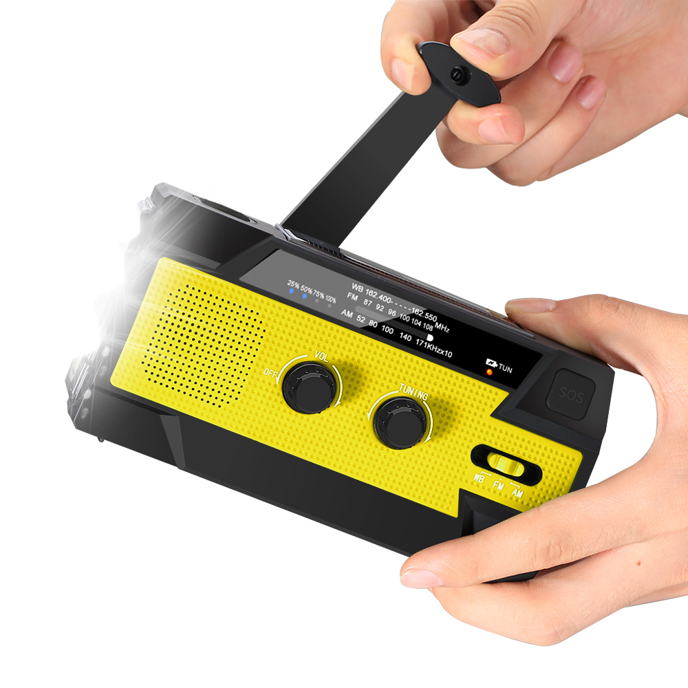 ResQ Emergency Hand Crank Radio – 4000mAh Power Bank, Solar, 1W Flashlight & Motion Sensor Lamp 24