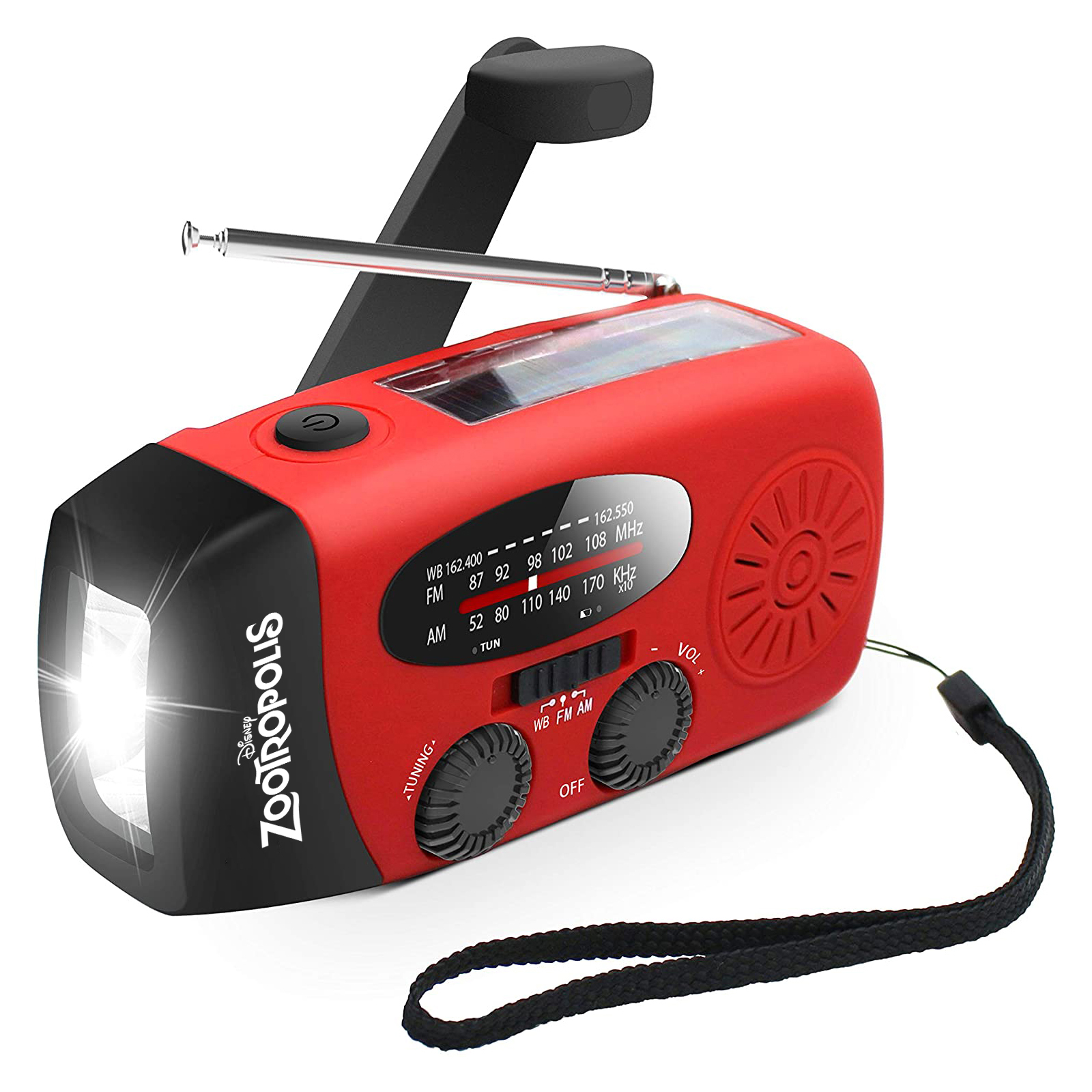 ResQ Emergency Radio – AM/FM/NOAA with LED Flashlight, 1000mAh Power Bank, Solar & Hand Crank 7