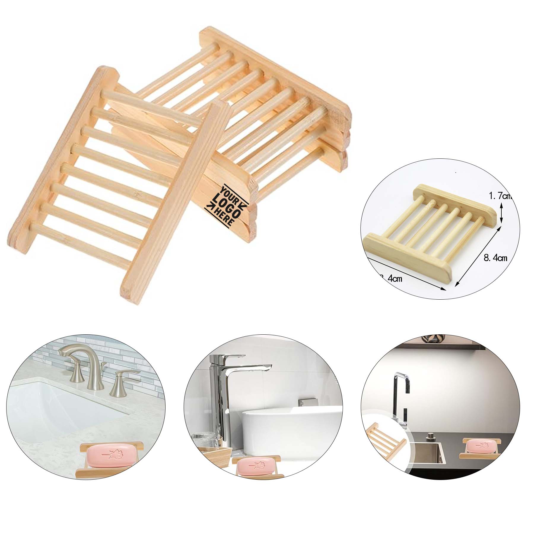 Wooden Sink Sponge Holder Shelf Travel Soap Box