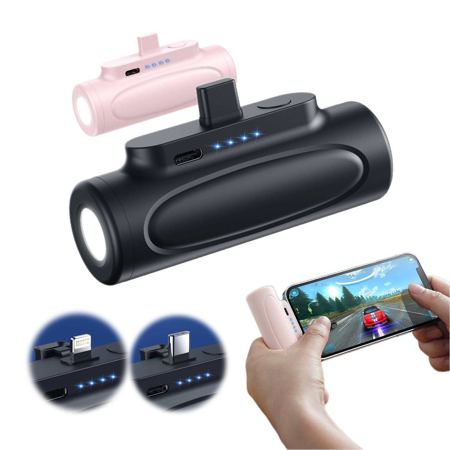 Mini Power Bank 5000mAh with Flashlight 3