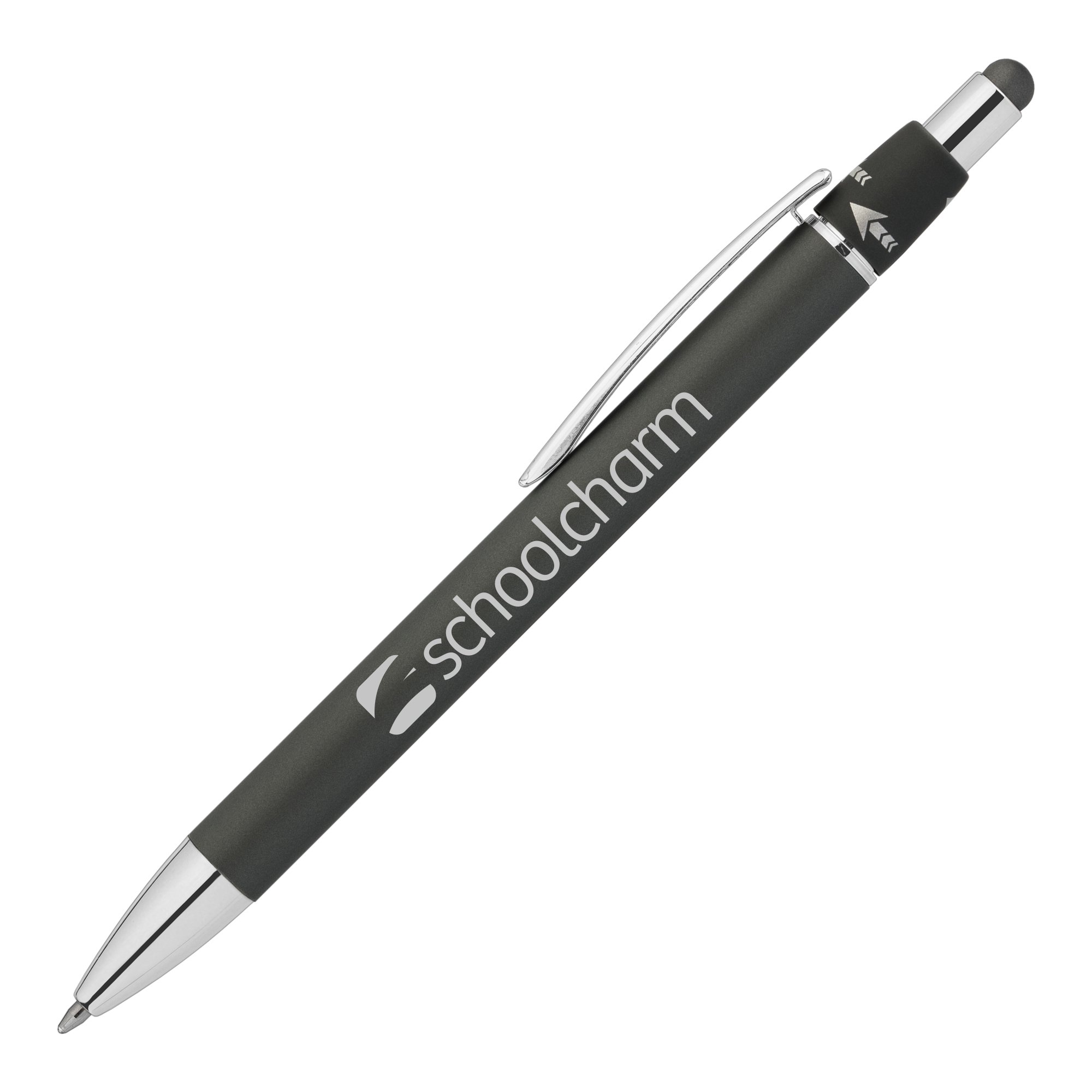 Orbit Spinner Chrome Metal Pen w/ Stylus 14