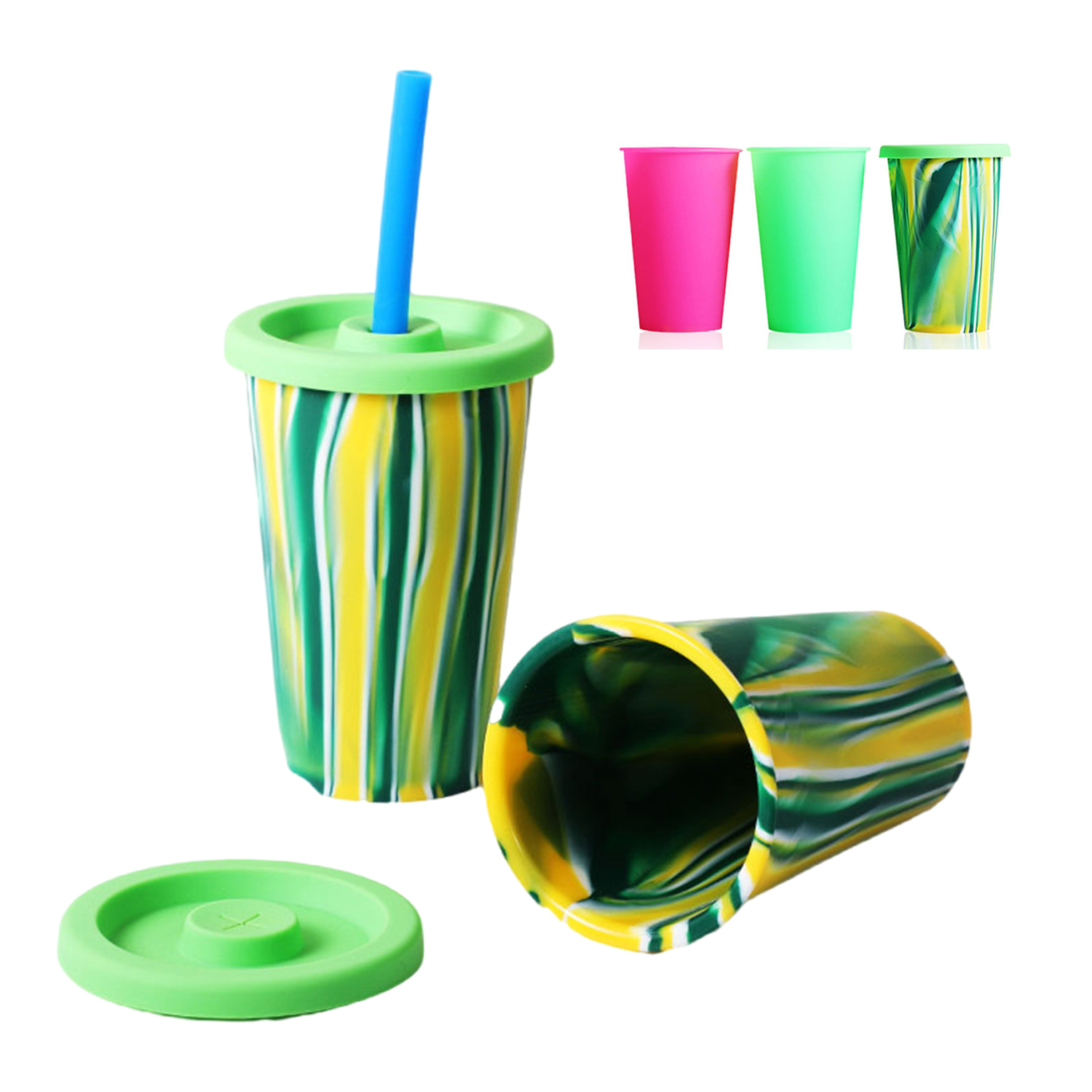 Silicone Pint Glass With Lid 1