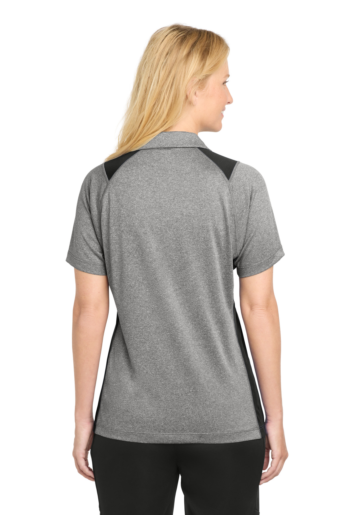 Sport-Tek Women's Heather Colorblock Contender Polo. LST665 8
