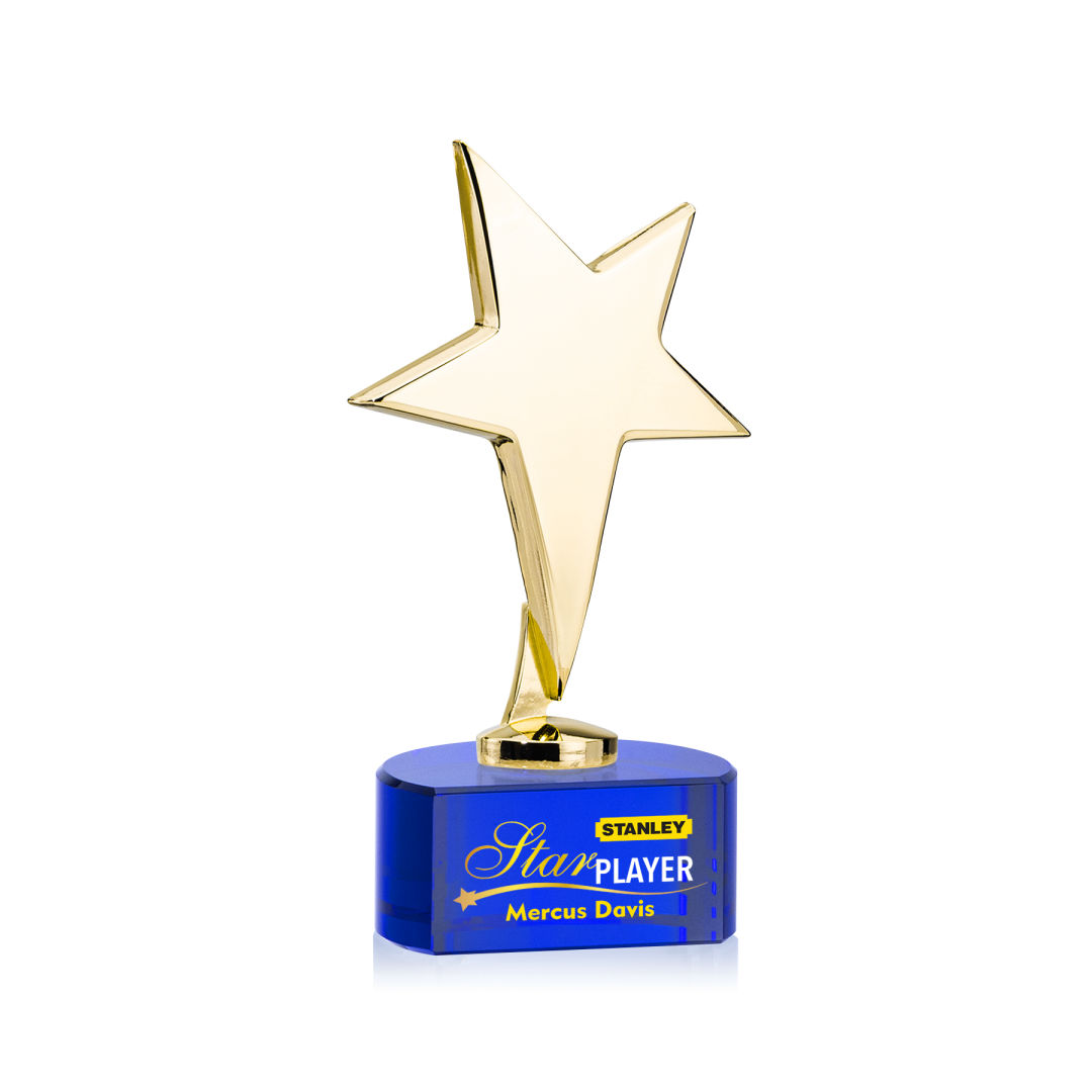 Tuscany Gold Star VividPrint™ Award on Paragon Base - Blue