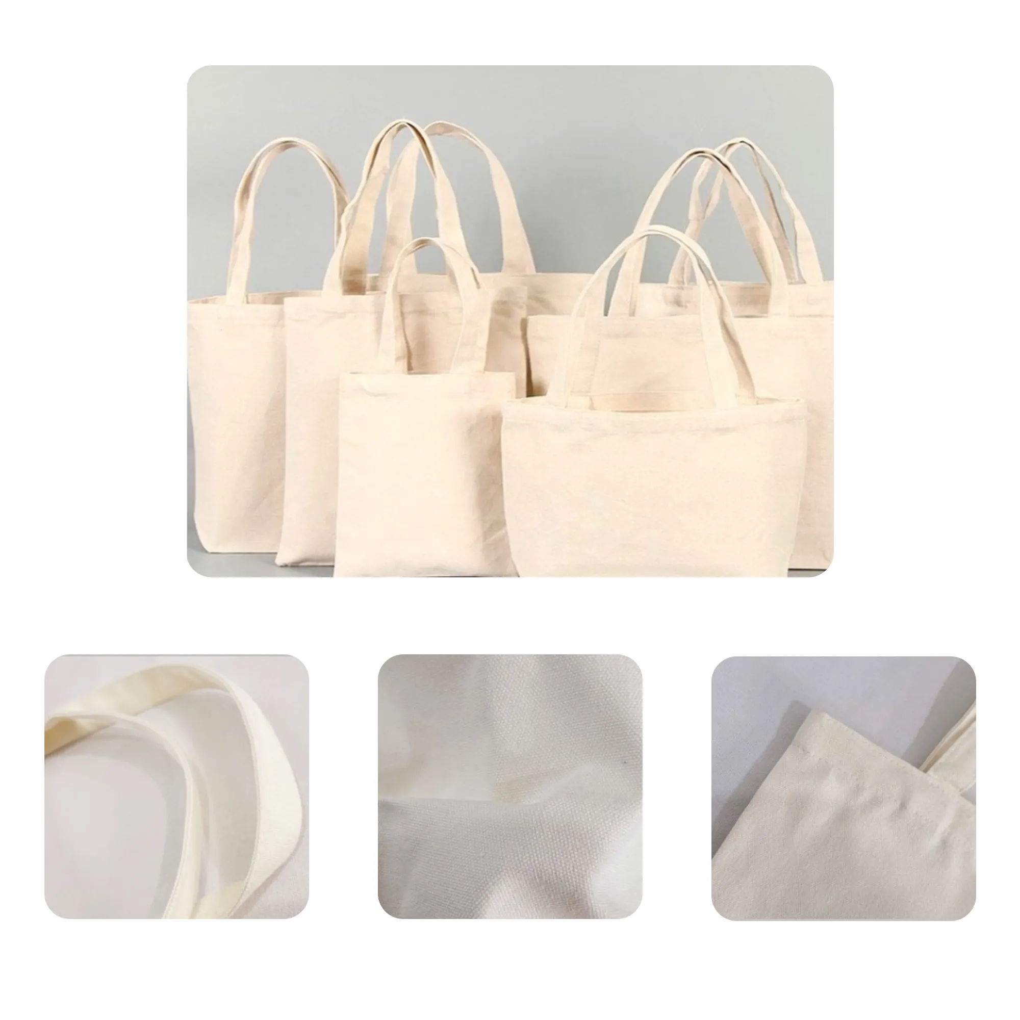 MOQ 50 PCS Solid color Canvas Tote Bag, custom tote bag with logo imprint 3