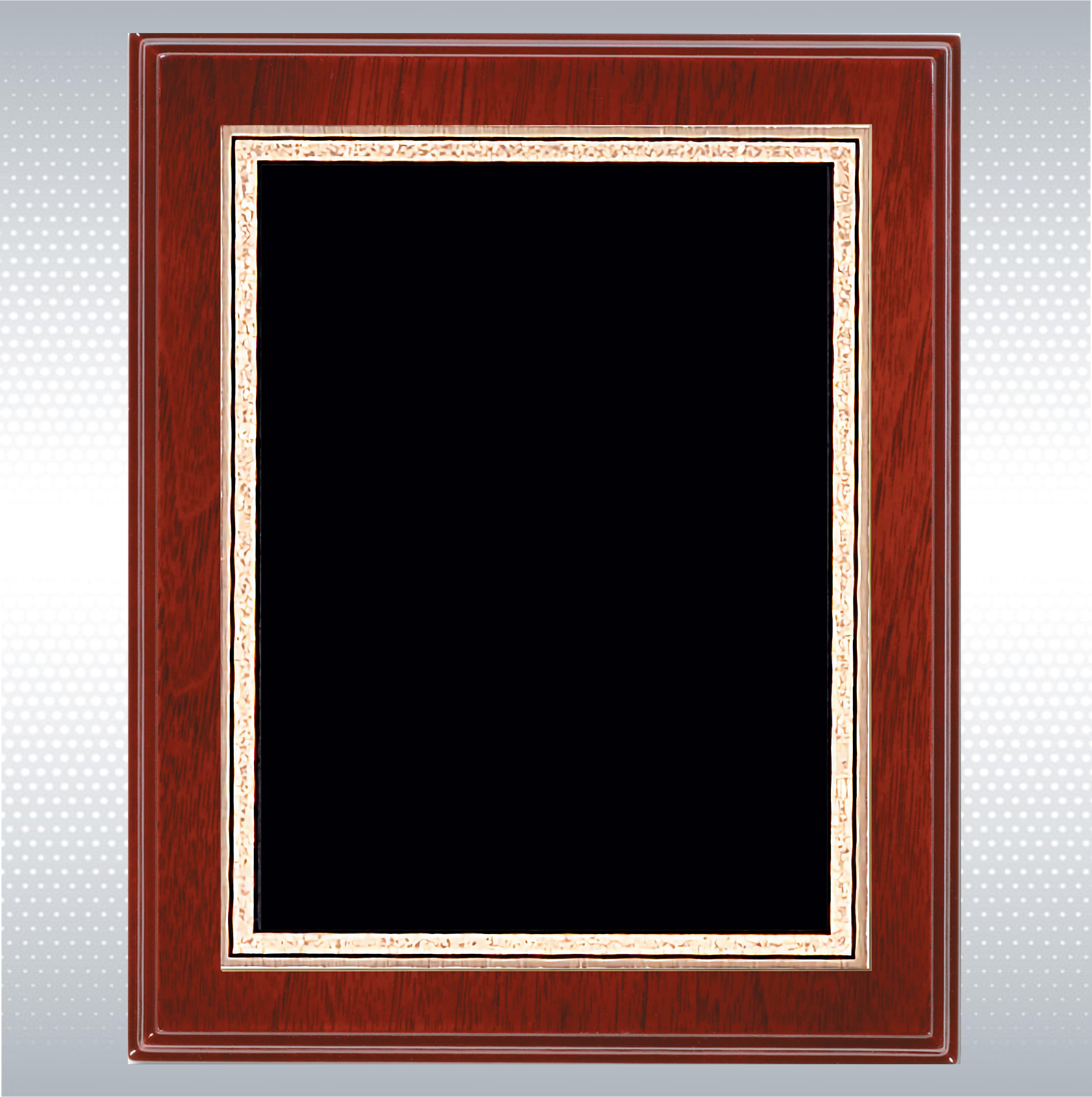 Mahogany Finish Plaque w/Florentine Plate (7" x 9") 5