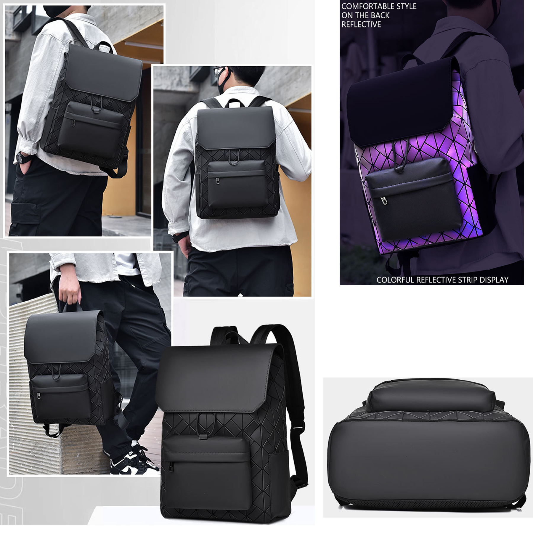 Men's PU Leather Laptop Backpack 16.5" 2