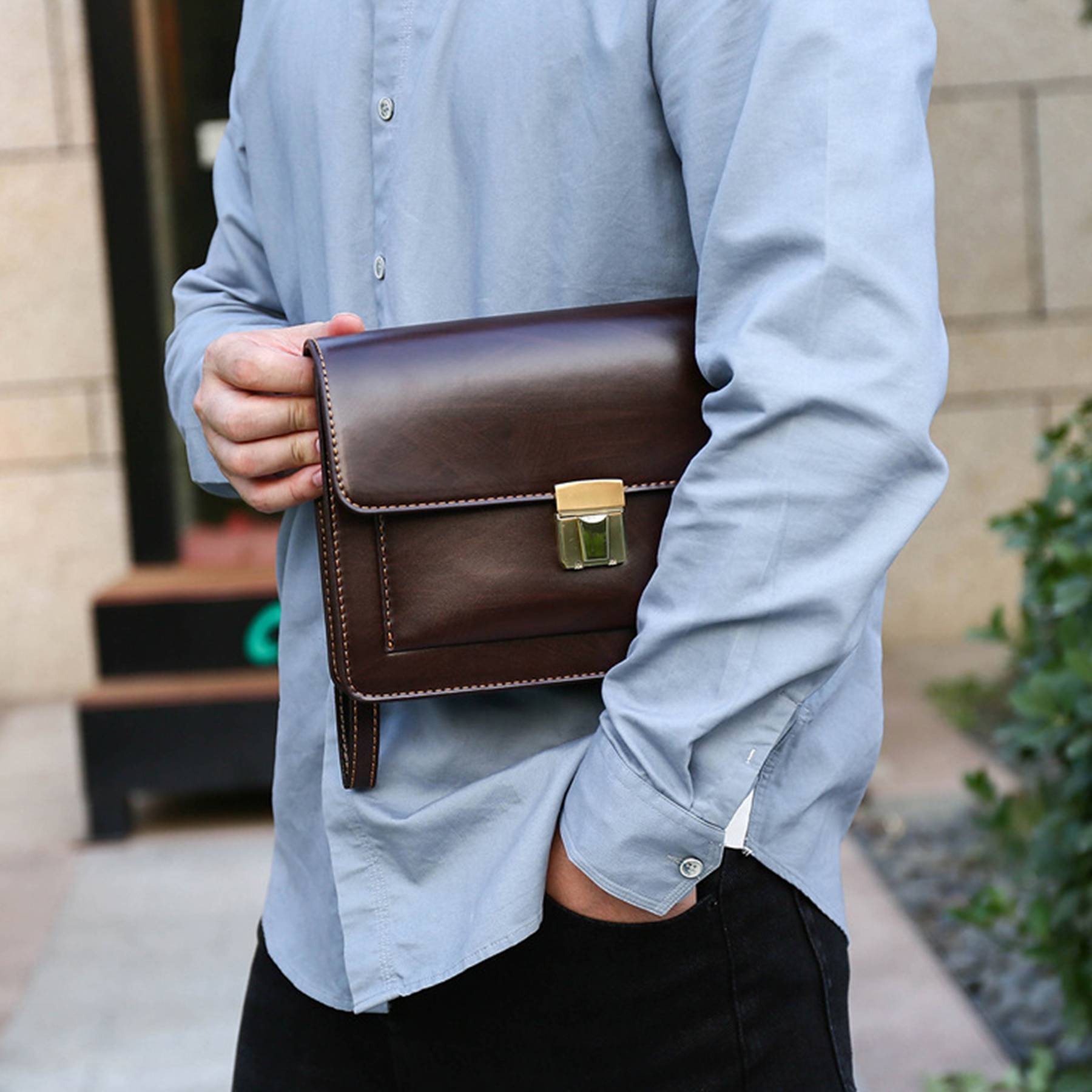 PU message bag for Men with Lock Attache Case 6