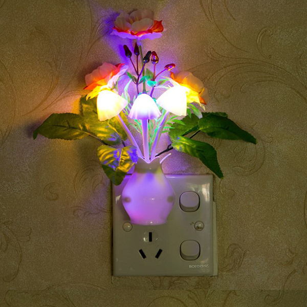 Mini Sensor Bedroom Wall Decoration LED Flower Night Light 7