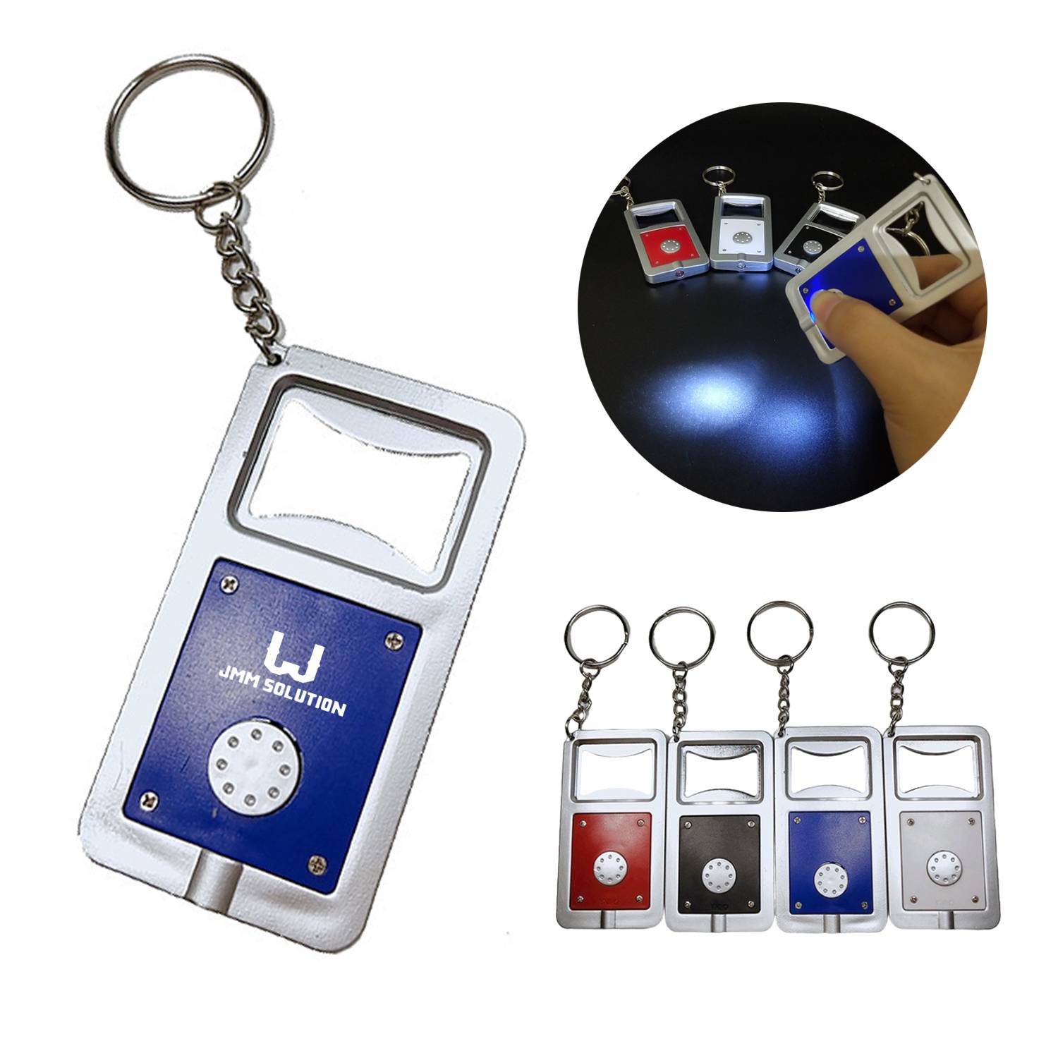 LED Light Plastic Keychain Bottle Opener 2