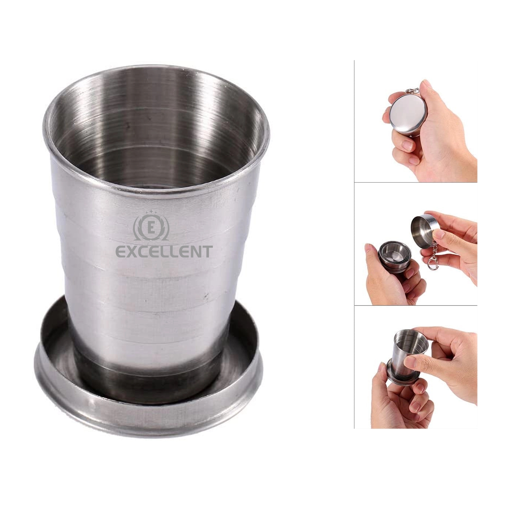 5 Oz Retractable And Collapsible Stainless Steel Cup 2