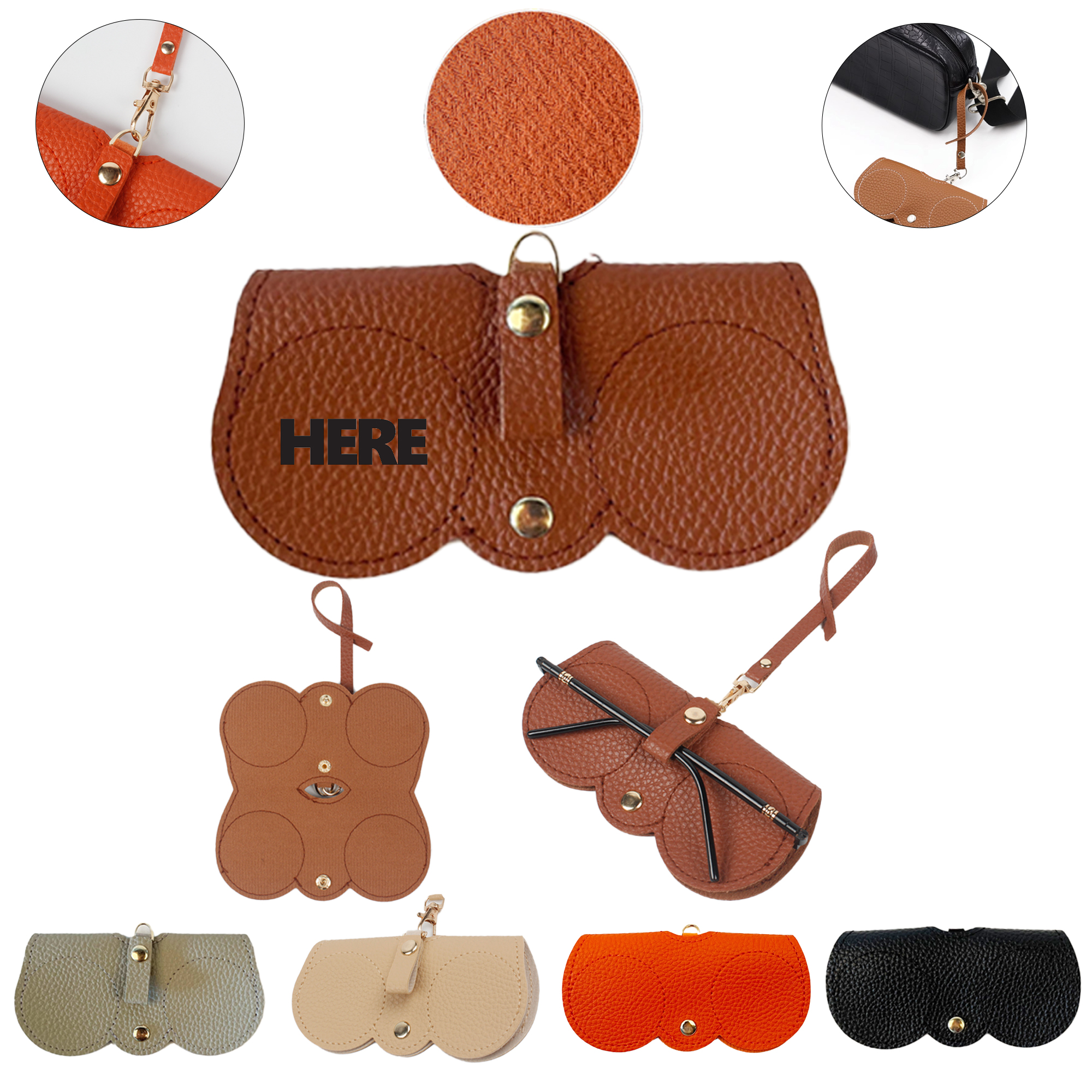 PU Leather Soft Portable Sunglasses Case MOQ 50 2