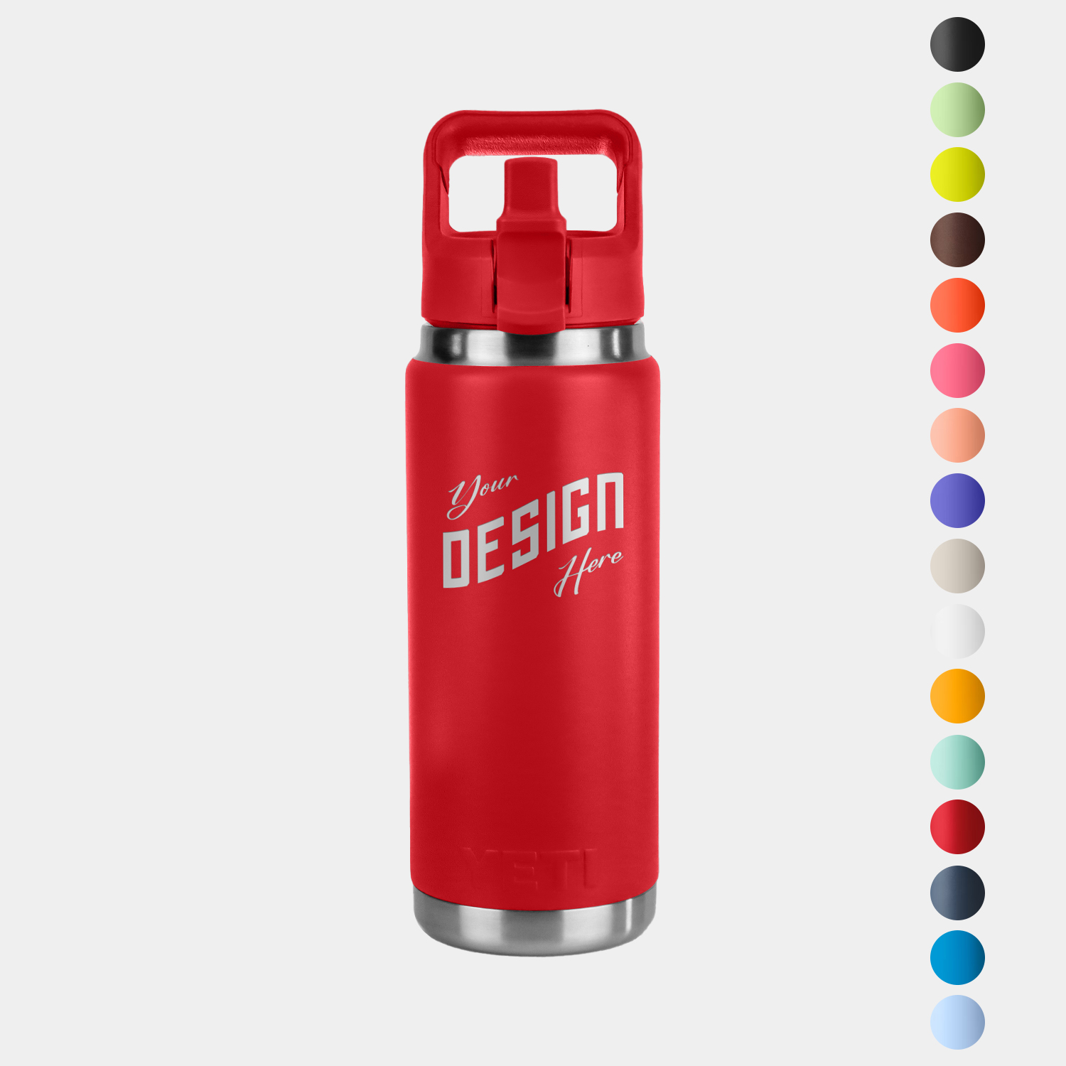 26 Oz YETI® Rambler Stainless Steel Insulated Water Bottle w/  Straw Cap 2