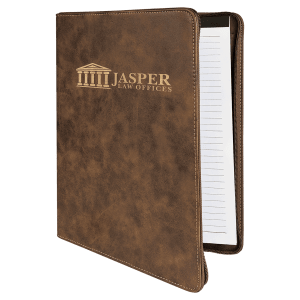 9 1/2" X 12" Zipper Laserable Leatherette Portfolio With Notepad 4