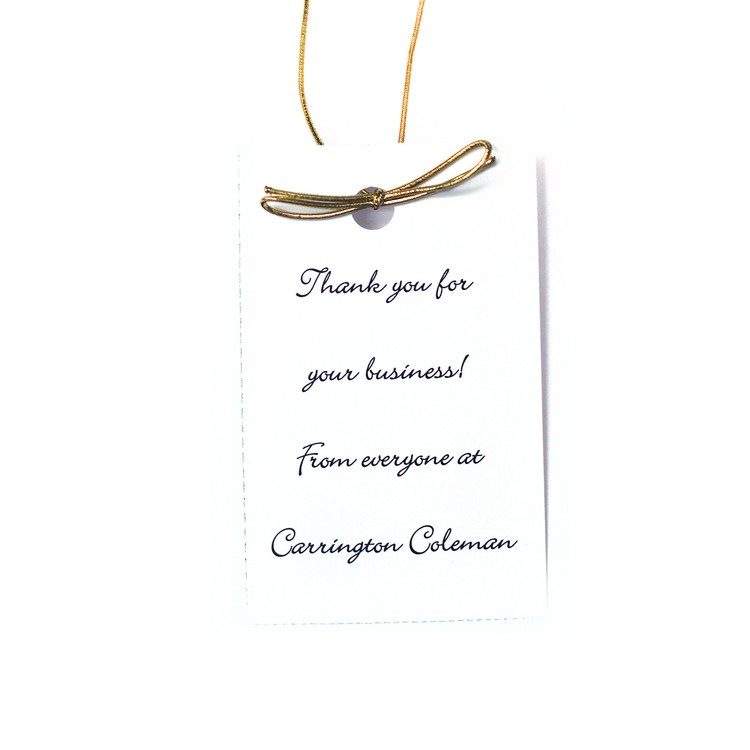 Black Ink Printed Single-Sided Hang Tag with White Background 1