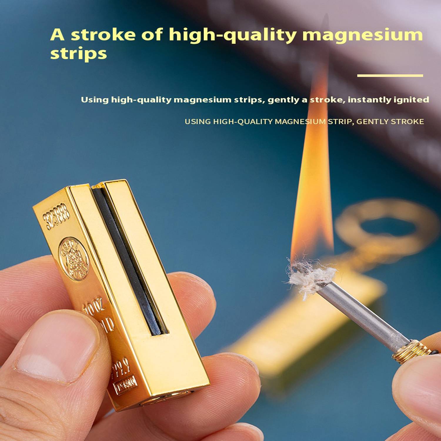 Creative Gold Brick Ten Thousand Match Kerosene Lighter 3