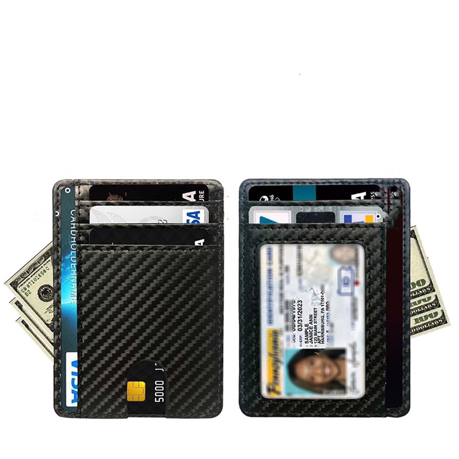 PU Leather RFID Card Holder Wallet 4