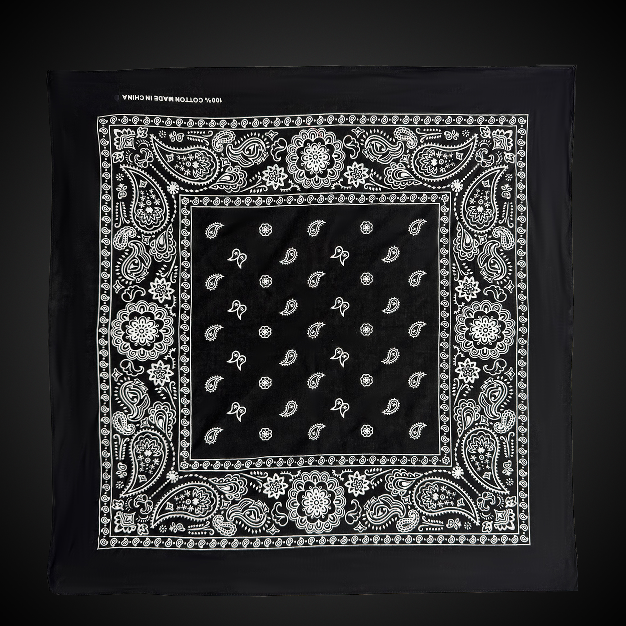Black Cotton Bandana 22" x 22"