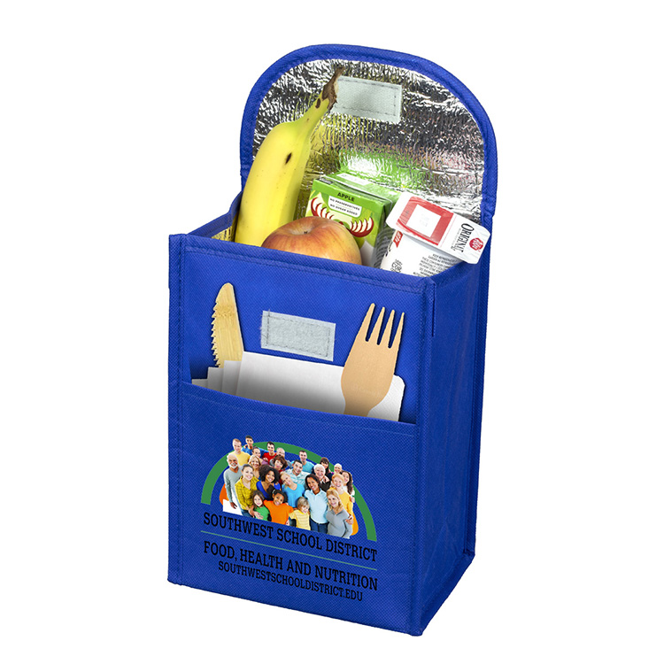 7"W x 10"H x 5"Gusset - "ARCTIC CHILL" Tall Insulated Cooler Lunch Tote with Hook & Loop Closure 2