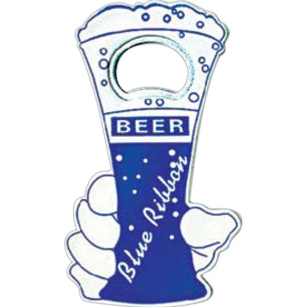 Jumbo size beer cup shape magnetic bottle opener