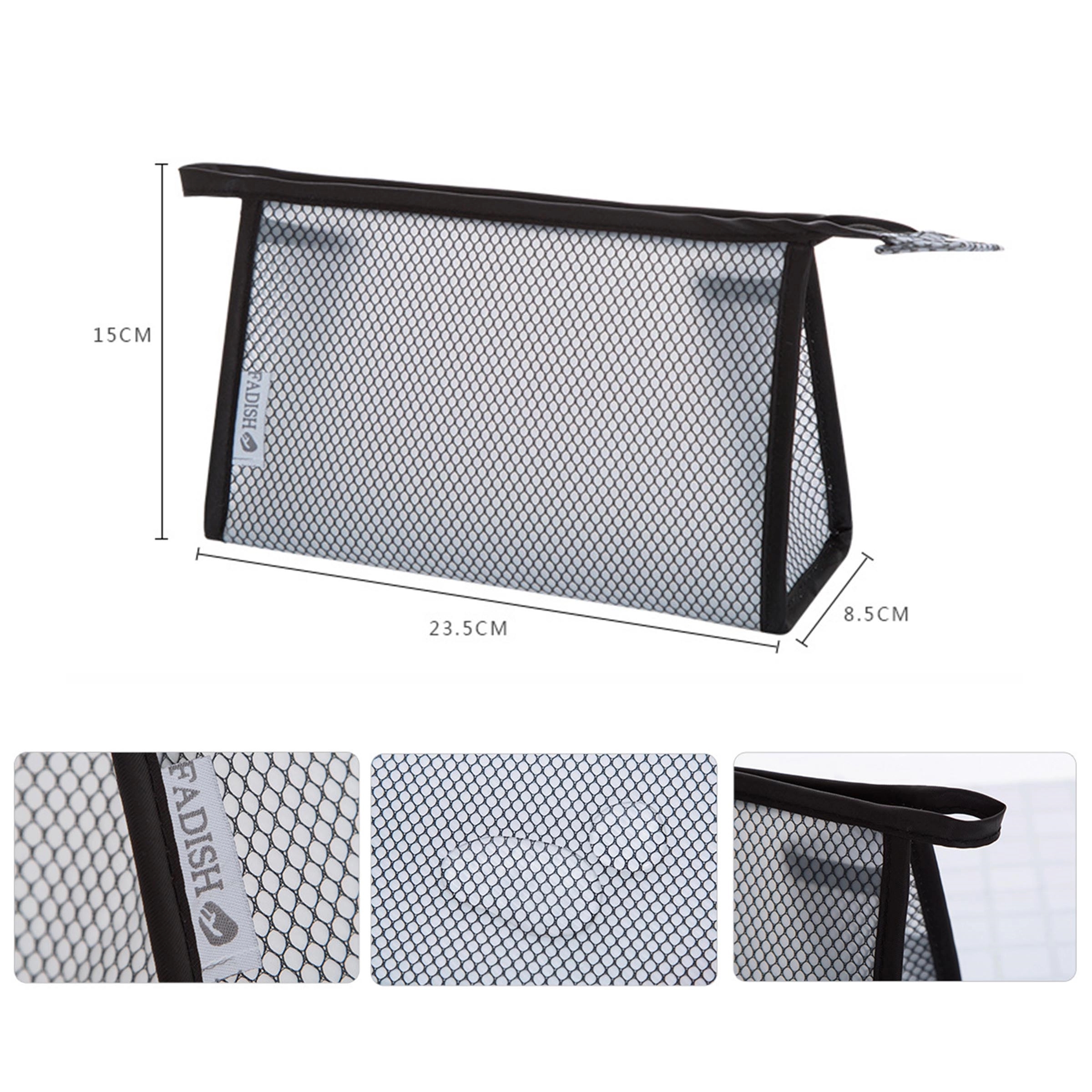 Travel Cosmetic Bag Transparent Zippered 3