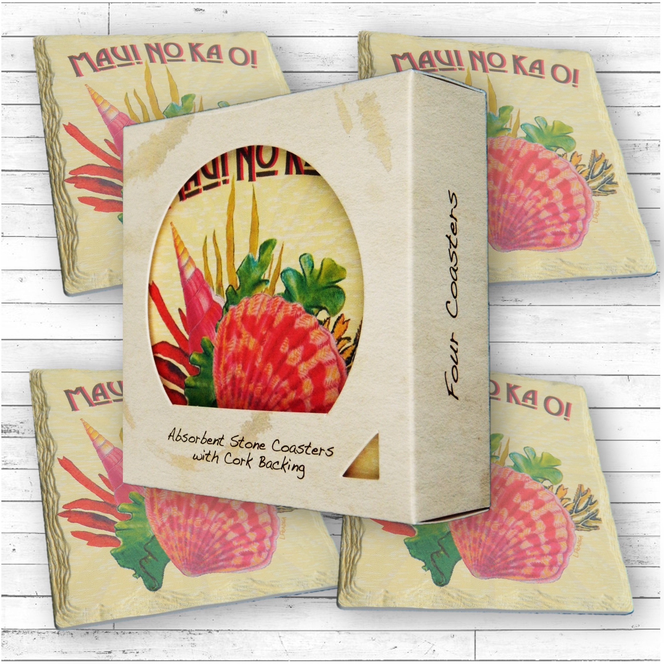 4 Square Layered Edge Coaster Box Set 1