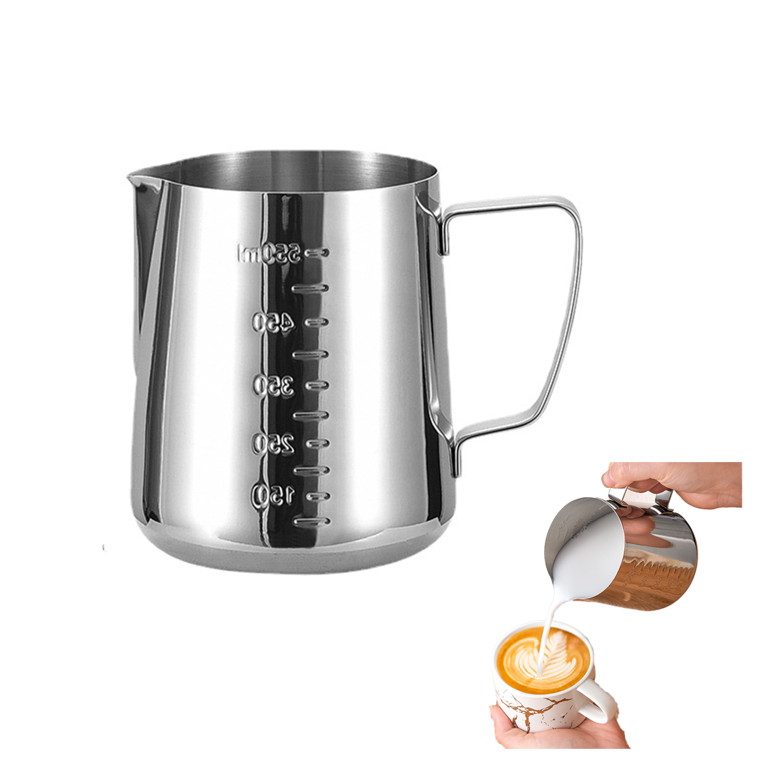 Coffee Milk Frothing Pitcher Cup With Measurement 3