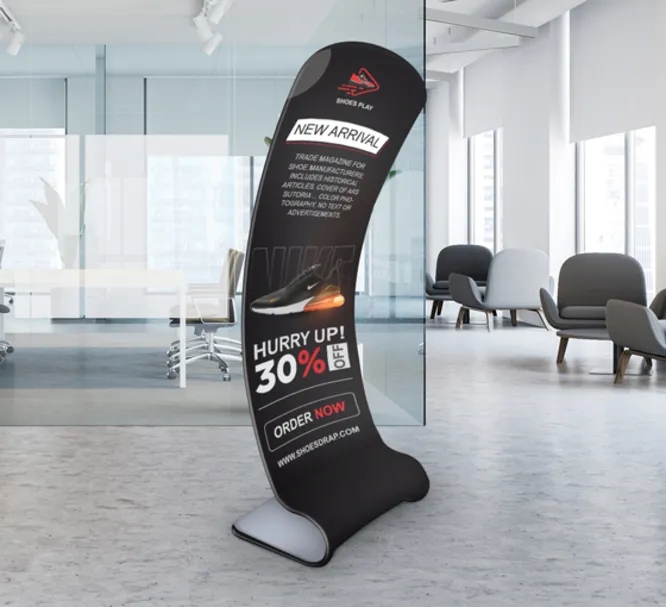 Fabric Display Stand Snake C Single sided Graphic Only 2