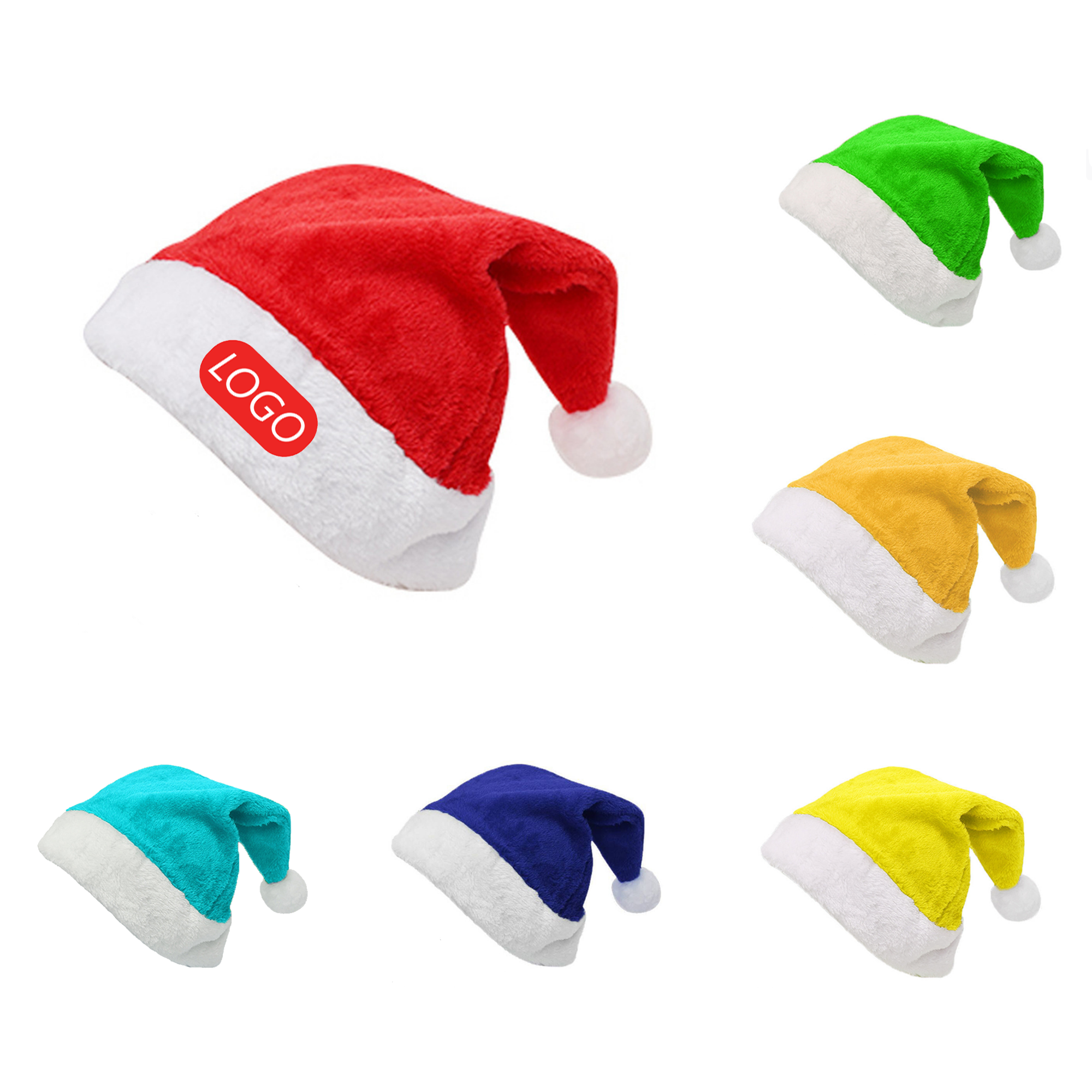 Unisex Short Plush Christmas Hat 1