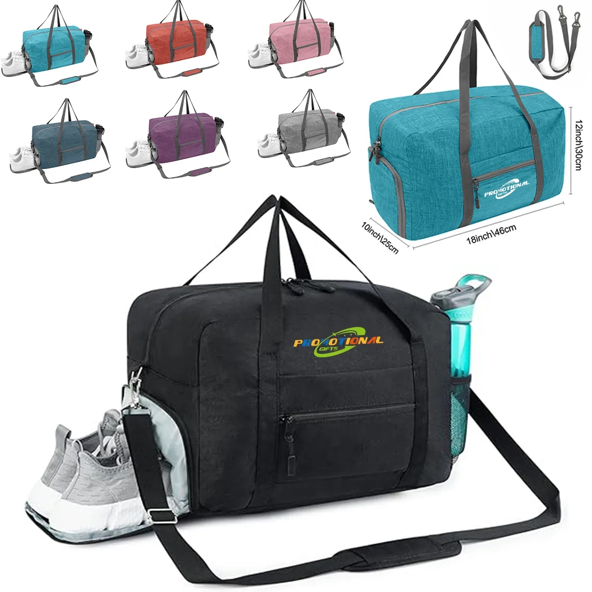 Sports Gym Duffel Bag with Wet Pocket & Shoes Compartment 2