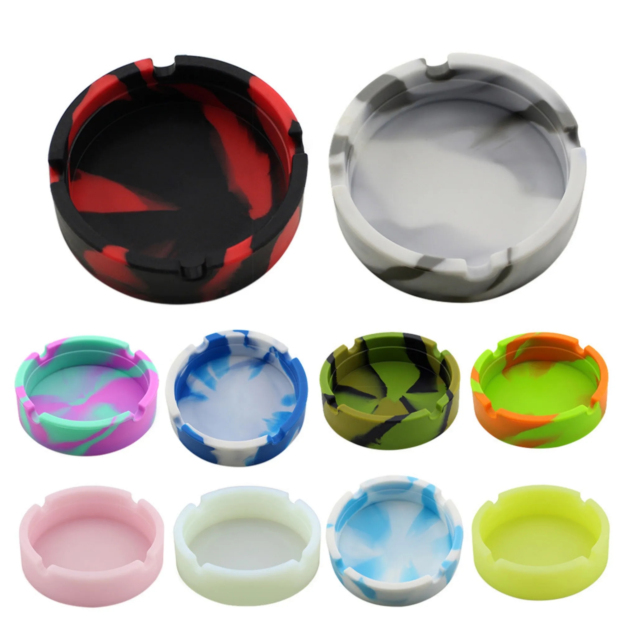 Custom Logo Silicone Ashtray Cigarette Smokeless Odorless 7