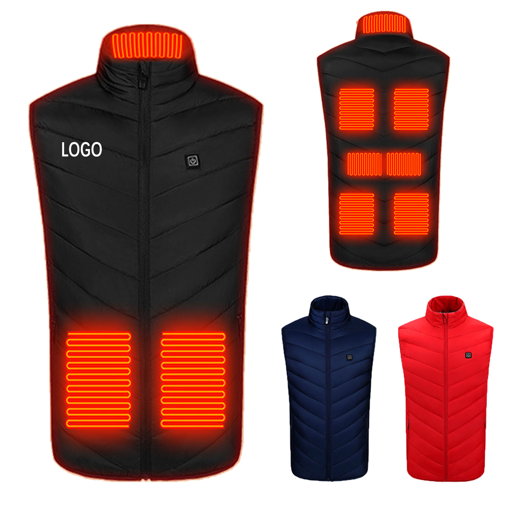 MOQ10 USB Heated Vest With 9 Zones Adjustable Winter 2